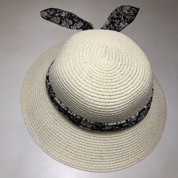 Beach Sun Hat Floral Ribbon Church Bow Women's Packable Cloche Paper SPF50 - Picture 9 of 13